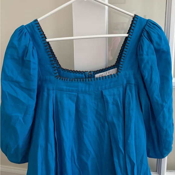 Hunter Bell New York “Waverly” Blue Jewel Puff Sleeve Dress Size XS - Picture 4 of 11